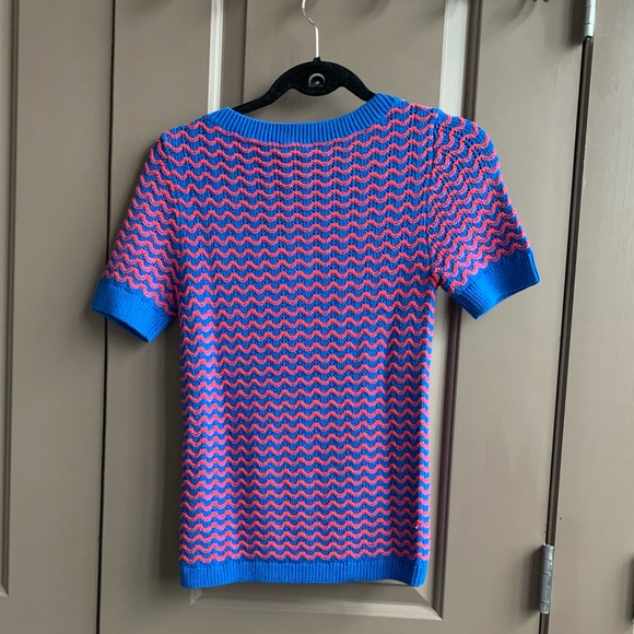 Halogen Scallop Stripe Shrt Slv Sweater S - Picture 3 of 3